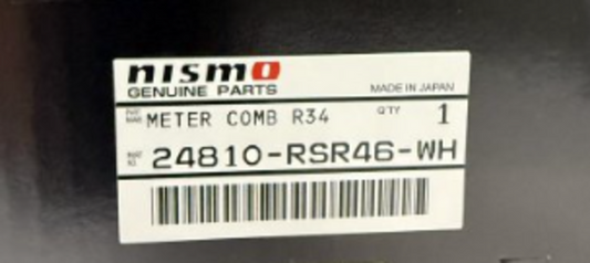 NISMO White Speedometer Cluster – Nissan Skyline R34 GT-R (BNR34) | Genuine OEM | New