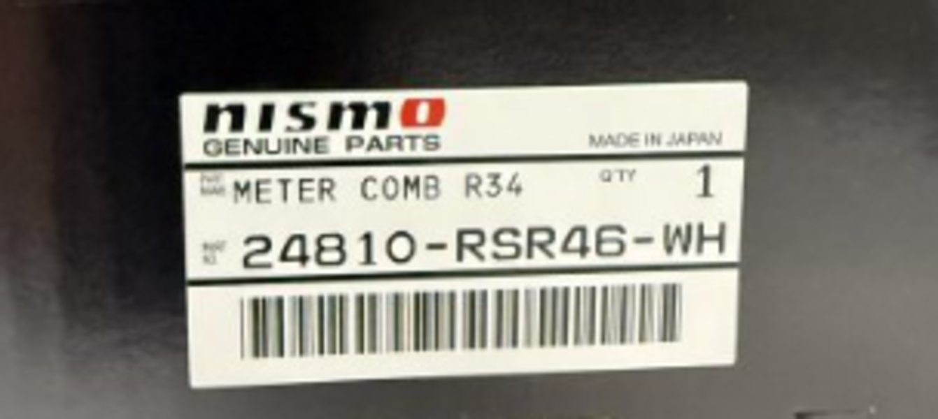 NISMO White Speedometer Cluster – Nissan Skyline R34 GT-R (BNR34) | Genuine OEM | New
