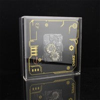 Double Armor Zippo Set - Kinetic Steampunk Luminous Gears - Moving Parts & Centipede Industrial Art Lighter