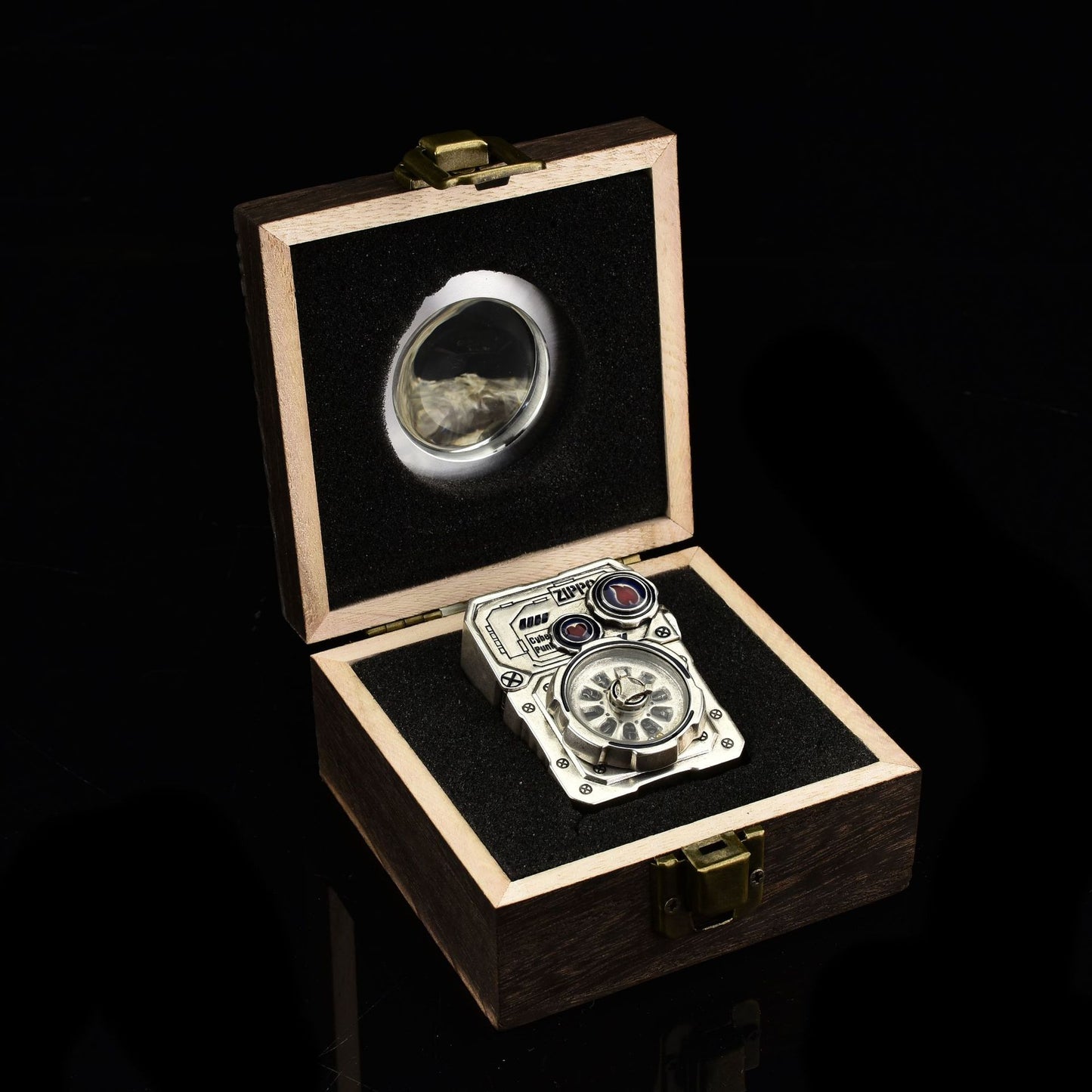 ZIPPO Armor Steampunk Gear Lighter – Glow-in-the-Dark Double Armor Set | Cyberpunk Design with Genuine Zippo Insert