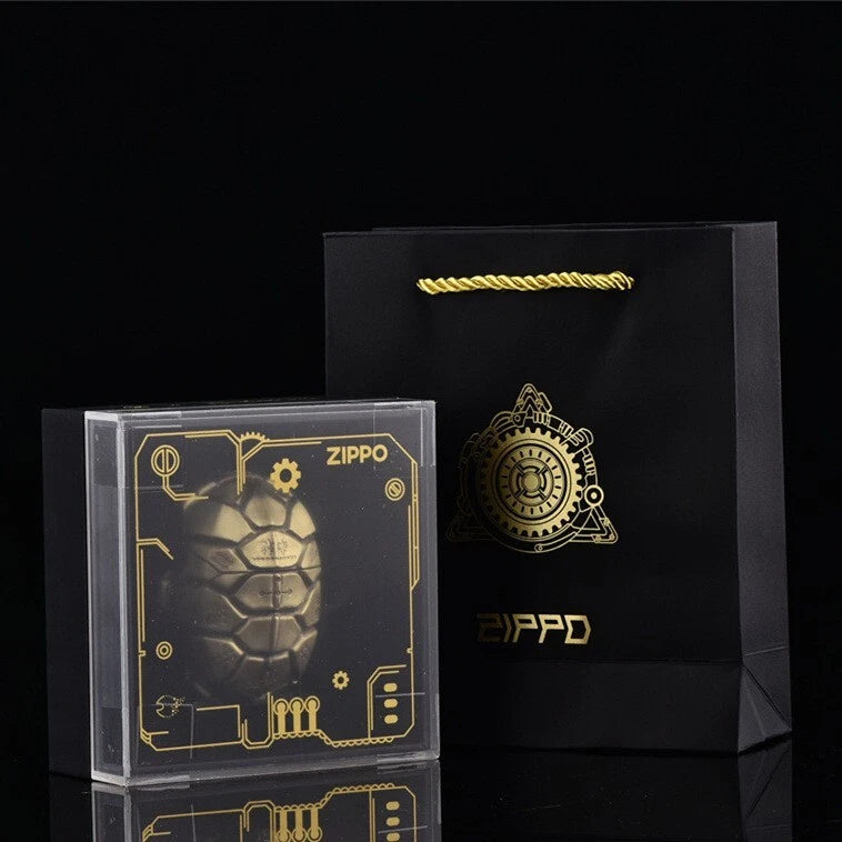 ZIPPO Armor Lucky Turtle Shell Lighter – Double Armor Limited Edition | Solid Brass Custom Case