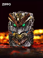 Double Armor Zippo Set - Dynamic Mecha Robot & Fidget Spinner - Luminous Sci-Fi Art Lighter