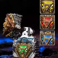 Double Armor Zippo Set - Dynamic Mecha Robot & Fidget Spinner - Luminous Sci-Fi Art Lighter