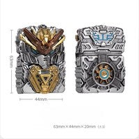 Double Armor Zippo Set - Dynamic Mecha Robot & Fidget Spinner - Luminous Sci-Fi Art Lighter