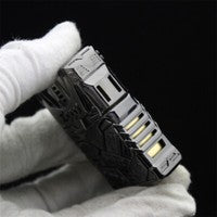 Double Armor Zippo Set - Mecha Shell Black Ice - Heavyweight Futuristic Custom Lighter