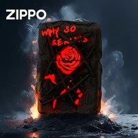 Double Armor Zippo Set - Luminous Joker "Why So Serious?" - Glow-in-the-Dark Custom Art Lighter