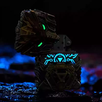 Double Armor Zippo Set - Dynamic Mecha Robot & Fidget Spinner - Luminous Sci-Fi Art Lighter