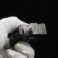 Double Armor Zippo Set - Mecha Shell Black Ice - Heavyweight Futuristic Custom Lighter