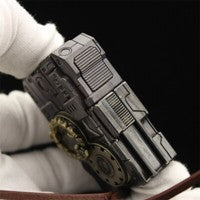 Double Armor Zippo Set - Kinetic Steampunk Luminous Gears - Moving Parts & Centipede Industrial Art Lighter