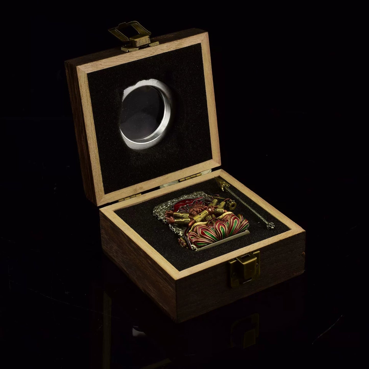 Zippo Double Armor Lighter – Luminous Dragon & Buddhist Deity Custom Brass Art Case