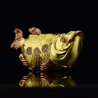 Zippo Double Armor Brass Arowana Fish Custom Art Lighter – Heavy Solid Brass