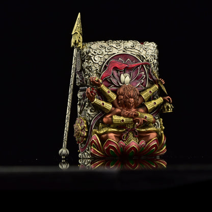 Zippo Double Armor Lighter – Luminous Dragon & Buddhist Deity Custom Brass Art Case