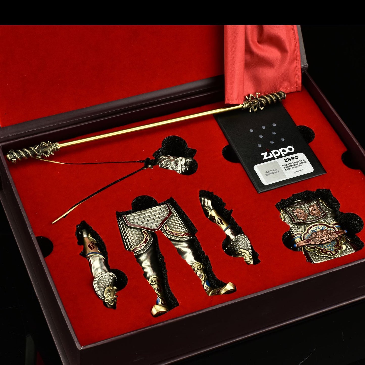 Sun Wukong Monkey King Zippo Double Armor Lighter Statue Figure Art Gift NEW