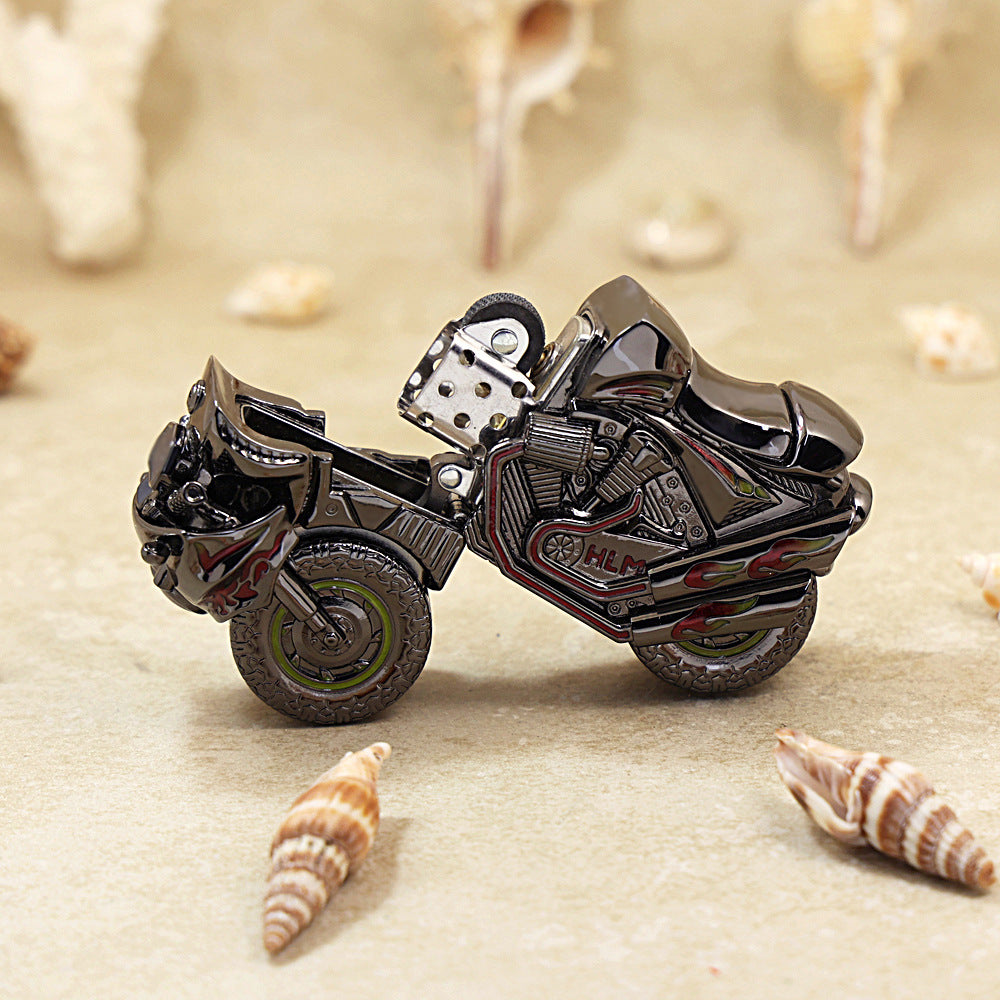 Zippo Lighter Cyberpunk Motorcycle Luminous Double Armor Brass Sci-Fi Gift NEW