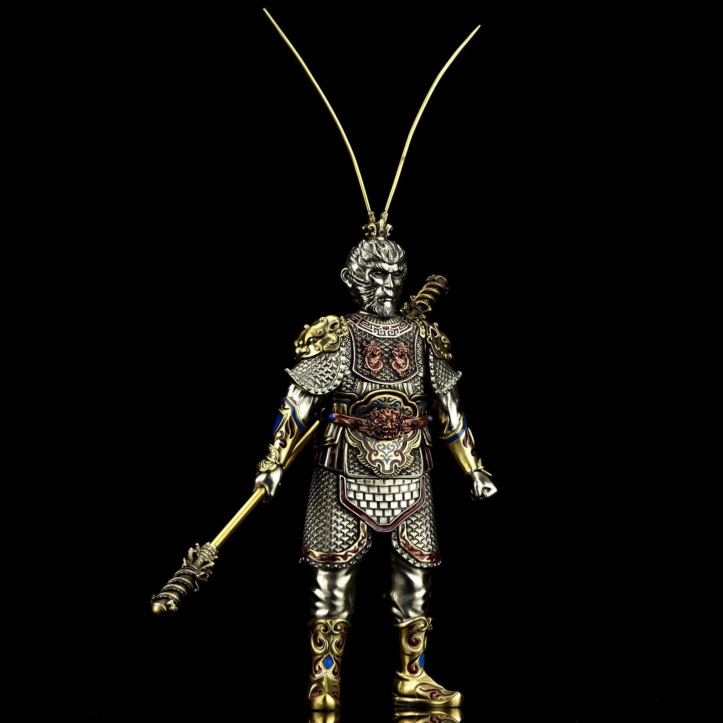 Sun Wukong Monkey King Zippo Double Armor Lighter Statue Figure Art Gift NEW