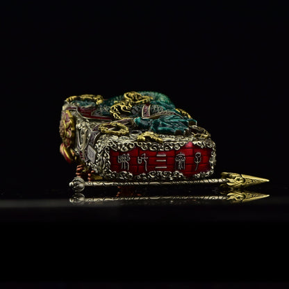 Zippo Double Armor Lighter – Luminous Dragon & Buddhist Deity Custom Brass Art Case