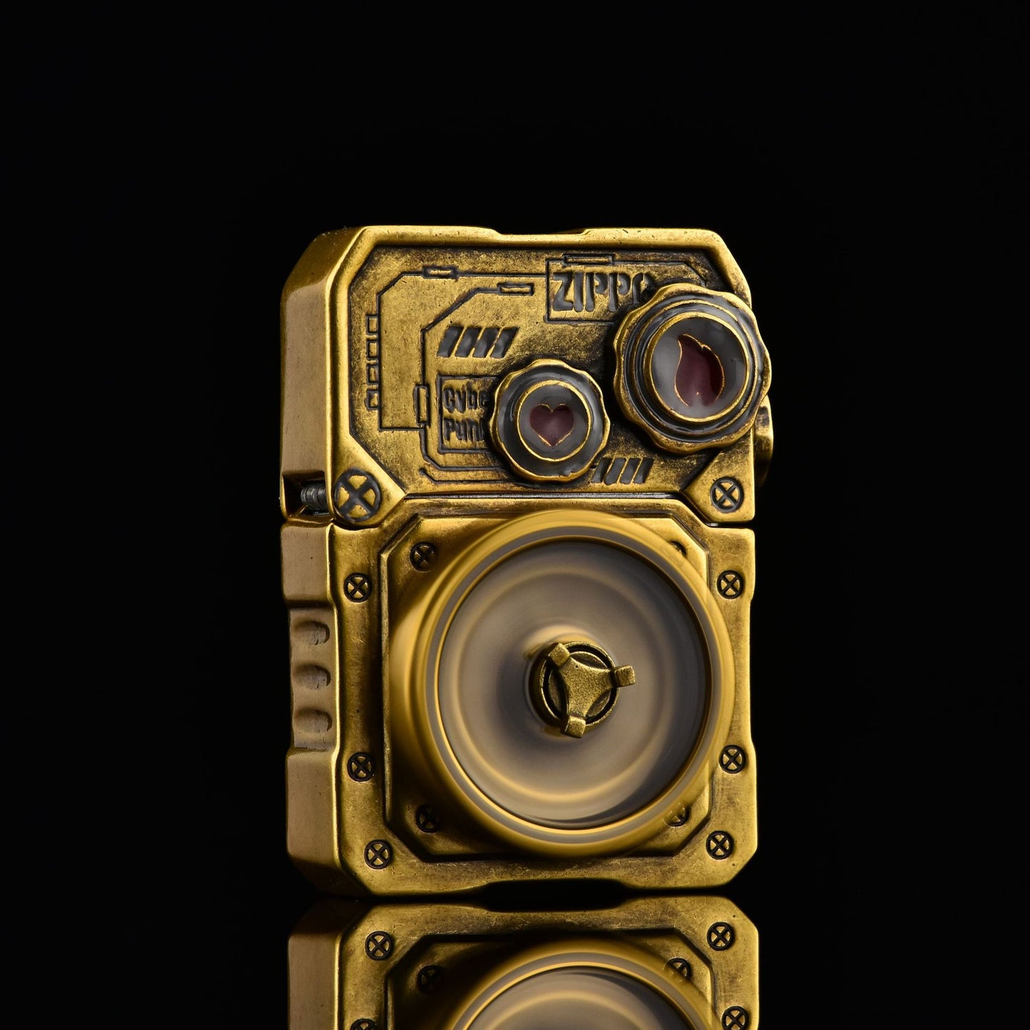 ZIPPO Armor Steampunk Gear Lighter – Glow-in-the-Dark Double Armor Set | Cyberpunk Design with Genuine Zippo Insert