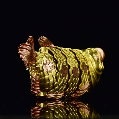 Zippo Double Armor Brass Arowana Fish Custom Art Lighter – Heavy Solid Brass