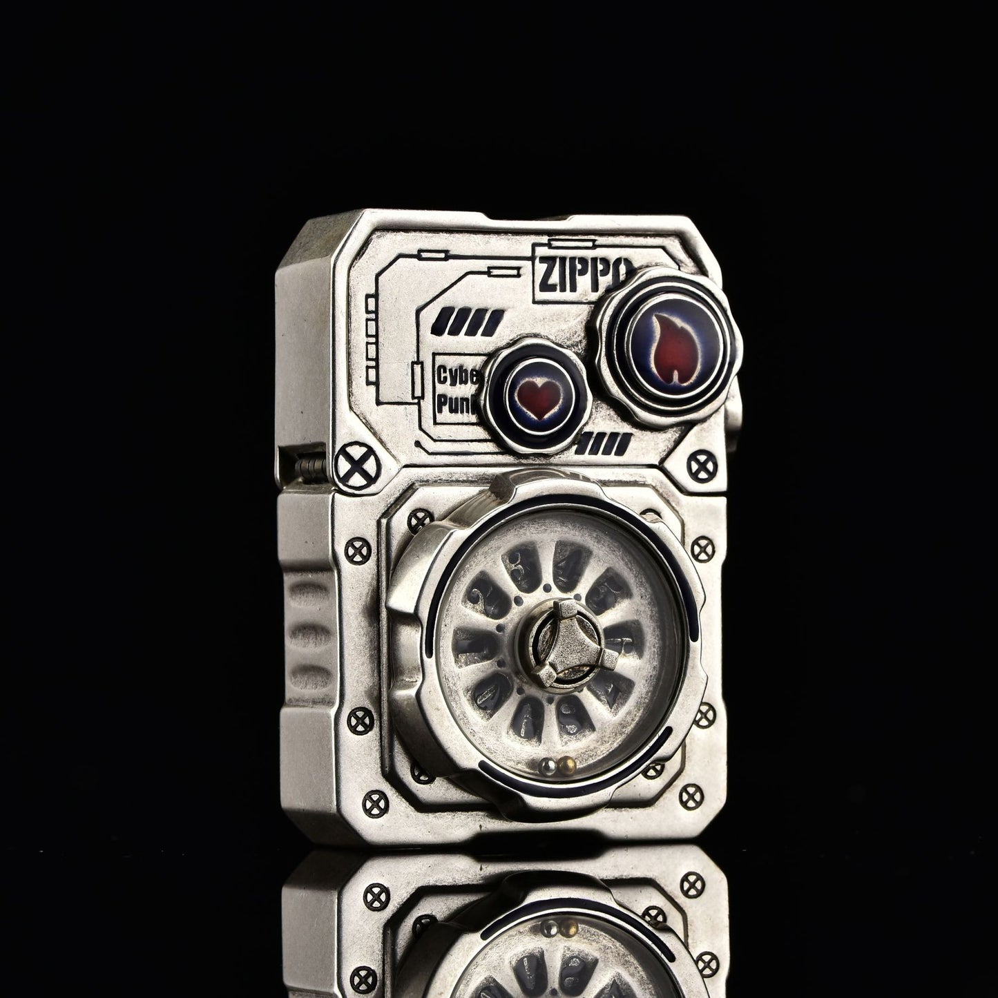 ZIPPO Armor Steampunk Gear Lighter – Glow-in-the-Dark Double Armor Set | Cyberpunk Design with Genuine Zippo Insert