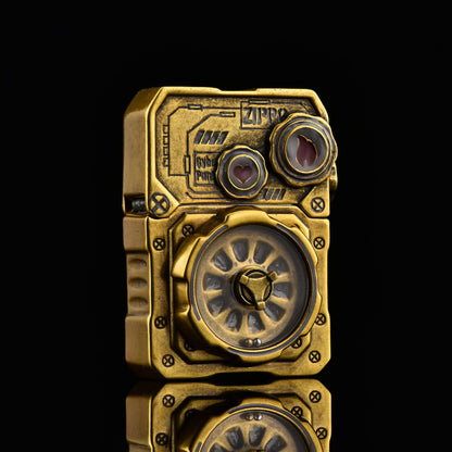 ZIPPO Armor Steampunk Gear Lighter – Glow-in-the-Dark Double Armor Set | Cyberpunk Design with Genuine Zippo Insert