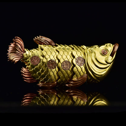 Zippo Double Armor Brass Arowana Fish Custom Art Lighter – Heavy Solid Brass