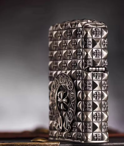 Zippo Armor Cross Flower - Double Armor Custom Set | Heavy Metal Gothic Design