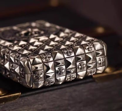 Zippo Armor Cross Flower - Double Armor Custom Set | Heavy Metal Gothic Design