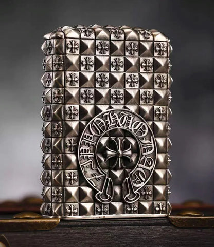 Zippo Armor Cross Flower - Double Armor Custom Set | Heavy Metal Gothic Design