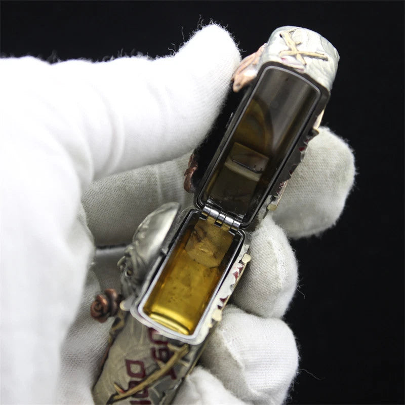 Double Armor Zippo Set - Luminous Joker "Why So Serious?" - Glow-in-the-Dark Custom Art Lighter