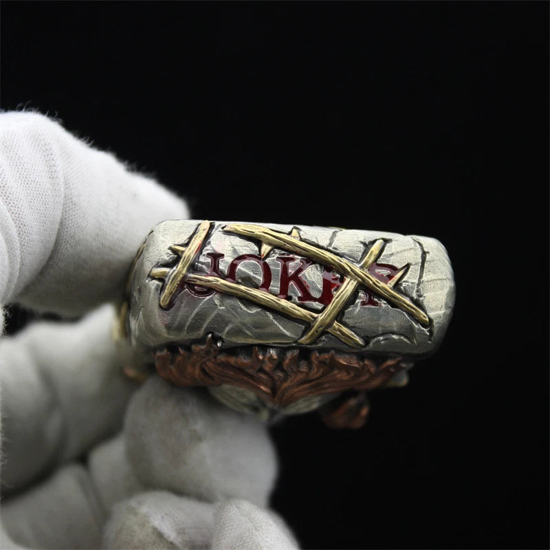 Double Armor Zippo Set - Luminous Joker "Why So Serious?" - Glow-in-the-Dark Custom Art Lighter