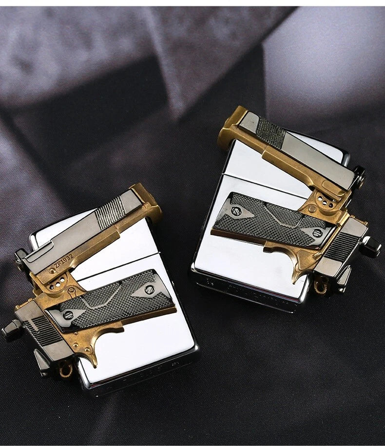 ZIPPO Gun Design Oil Lighter – Heavy Metal Custom Model | New