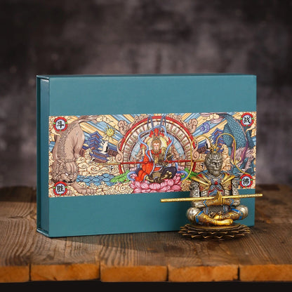 Zippo Lighter Sun Wukong Monkey King Double Armor Case Luminous Statue