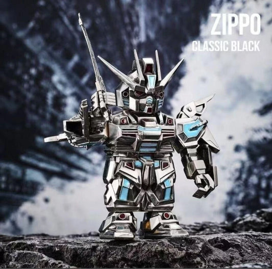 Gundam Style Mecha Robot Luminous Zippo Double Armor Lighter Statue Art Gift