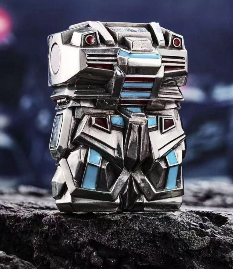 Gundam Style Mecha Robot Luminous Zippo Double Armor Lighter Statue Art Gift