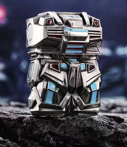 Gundam Style Mecha Robot Luminous Zippo Double Armor Lighter Statue Art Gift