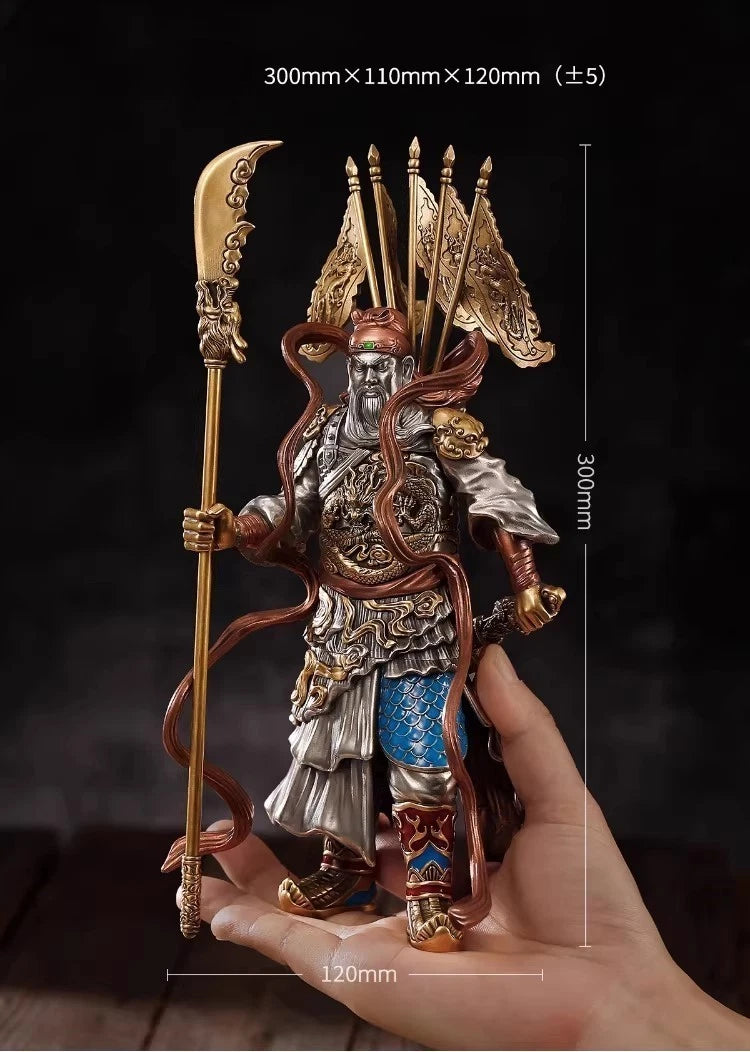 Zippo Lighter Guan Yu God of War Luminous Double Armor Copper Statue 30cm NEW