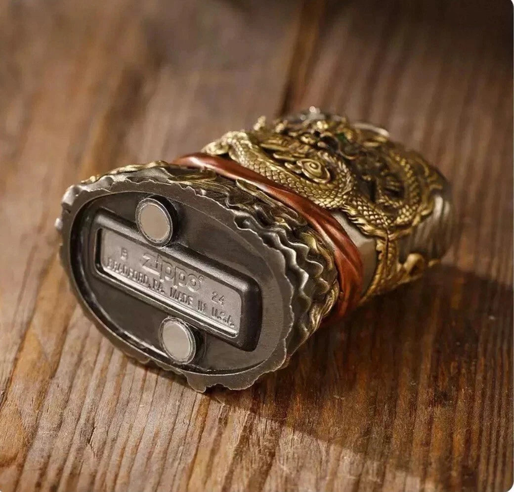 Zippo Lighter Guan Yu God of War Luminous Double Armor Copper Statue 30cm NEW