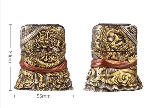 Zippo Lighter Guan Yu God of War Luminous Double Armor Copper Statue 30cm NEW