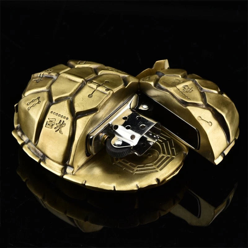 ZIPPO Armor Lucky Turtle Shell Lighter – Double Armor Limited Edition | Solid Brass Custom Case