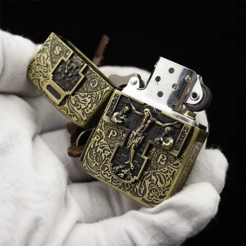 Zippo Constantine 1941 Replica - Holy Cross & Saint Benedict Custom Engraved Lighter
