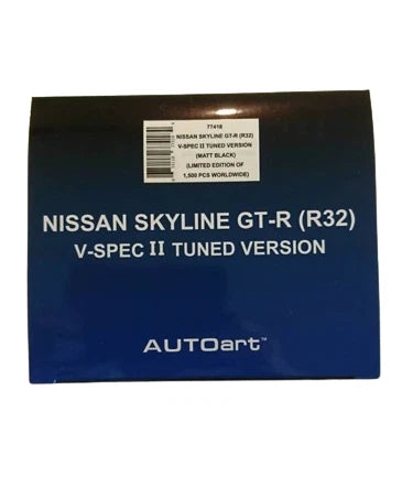 AUTOart 1/18 Nissan Skyline GT-R R32 V-Spec II Tuned Ver. Matt Black 77418